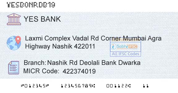 Yes Bank Nashik Rd Deolali Bank DwarkaBranch 