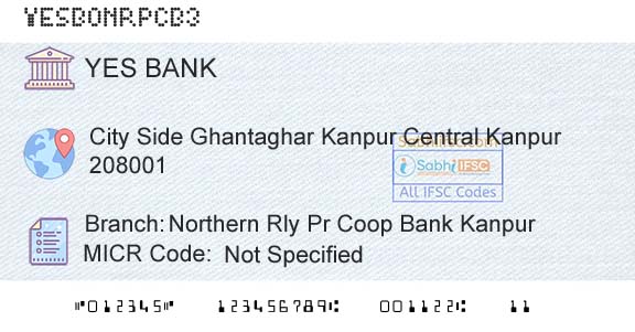 Yes Bank Northern Rly Pr Coop Bank KanpurBranch 