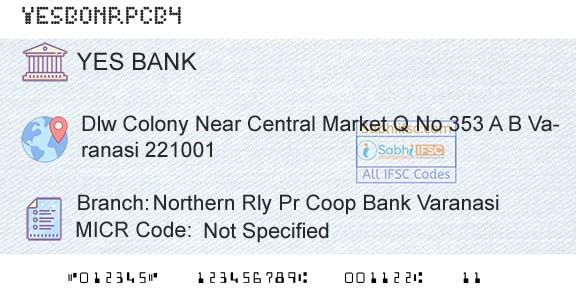 Yes Bank Northern Rly Pr Coop Bank VaranasiBranch 