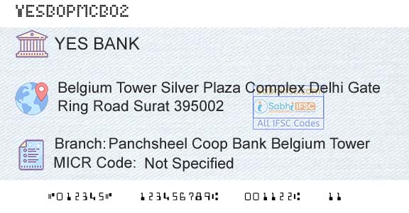 Yes Bank Panchsheel Coop Bank Belgium TowerBranch 