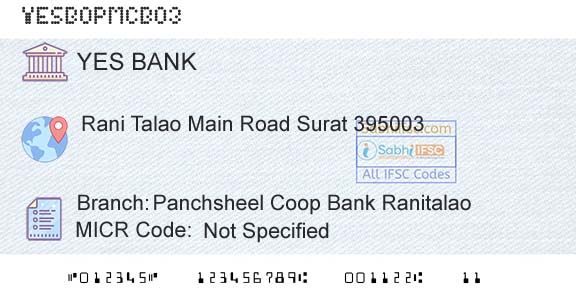 Yes Bank Panchsheel Coop Bank RanitalaoBranch 