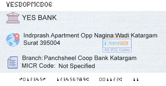 Yes Bank Panchsheel Coop Bank KatargamBranch 
