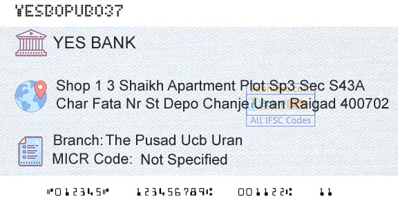 Yes Bank The Pusad Ucb UranBranch 