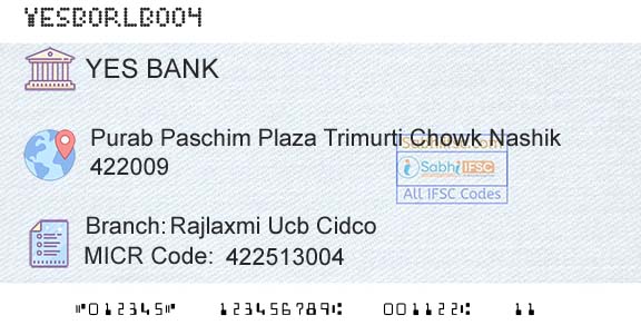 Yes Bank Rajlaxmi Ucb CidcoBranch 