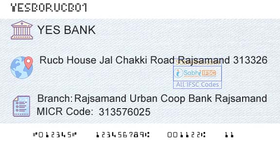Yes Bank Rajsamand Urban Coop Bank RajsamandBranch 