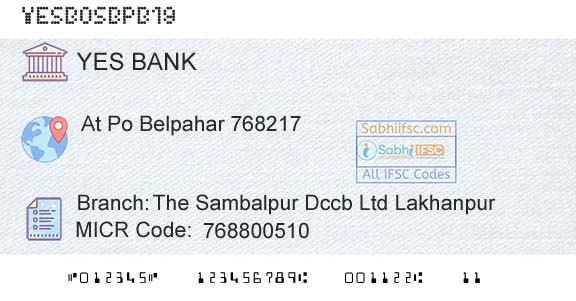 Yes Bank The Sambalpur Dccb Ltd LakhanpurBranch 