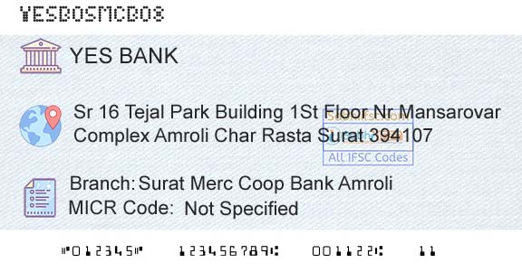 Yes Bank Surat Merc Coop Bank AmroliBranch 