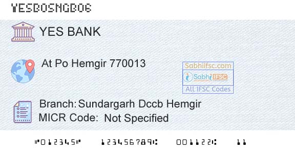 Yes Bank Sundargarh Dccb HemgirBranch 