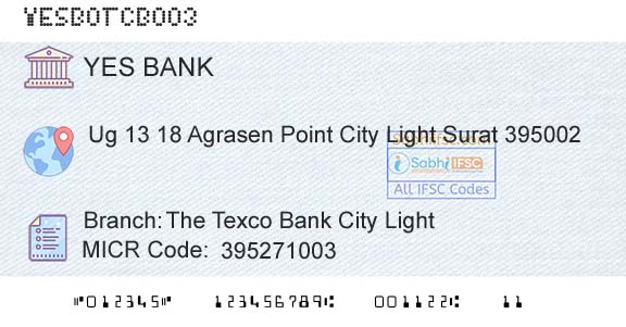 Yes Bank The Texco Bank City LightBranch 