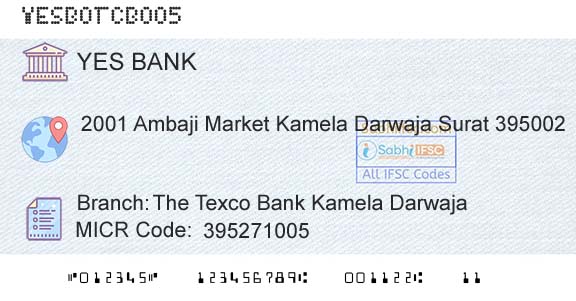 Yes Bank The Texco Bank Kamela DarwajaBranch 