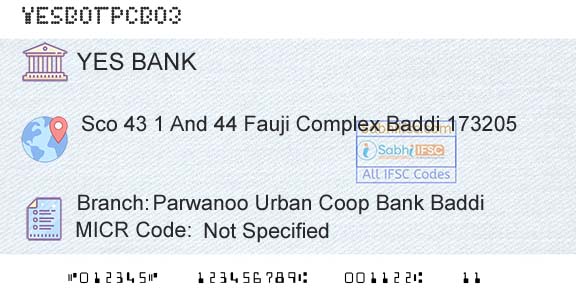 Yes Bank Parwanoo Urban Coop Bank BaddiBranch 