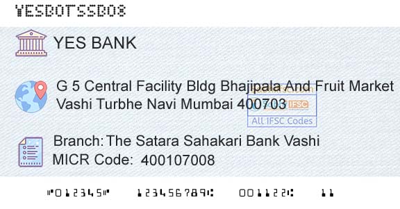 Yes Bank The Satara Sahakari Bank VashiBranch 