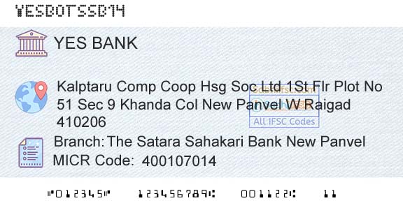 Yes Bank The Satara Sahakari Bank New PanvelBranch 