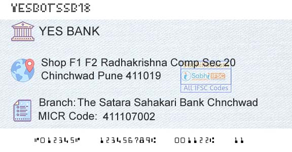 Yes Bank The Satara Sahakari Bank ChnchwadBranch 