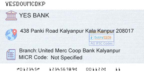 Yes Bank United Merc Coop Bank KalyanpurBranch 
