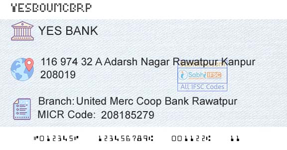 Yes Bank United Merc Coop Bank RawatpurBranch 