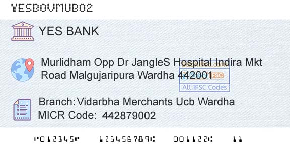 Yes Bank Vidarbha Merchants Ucb WardhaBranch 