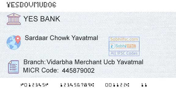Yes Bank Vidarbha Merchant Ucb YavatmalBranch 