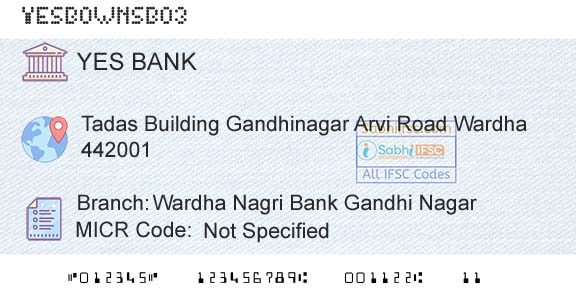 Yes Bank Wardha Nagri Bank Gandhi NagarBranch 