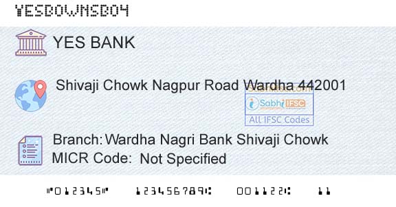 Yes Bank Wardha Nagri Bank Shivaji ChowkBranch 