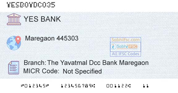 Yes Bank The Yavatmal Dcc Bank MaregaonBranch 