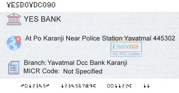 Yes Bank Yavatmal Dcc Bank KaranjiBranch 