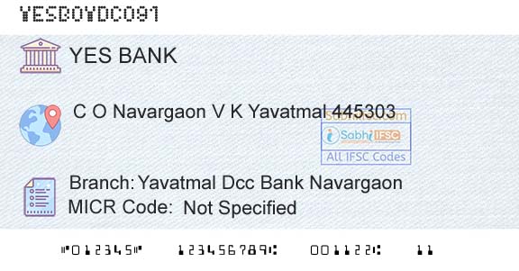 Yes Bank Yavatmal Dcc Bank NavargaonBranch 