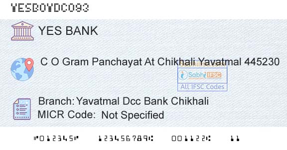 Yes Bank Yavatmal Dcc Bank ChikhaliBranch 