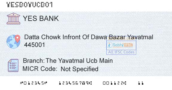 Yes Bank The Yavatmal Ucb MainBranch 
