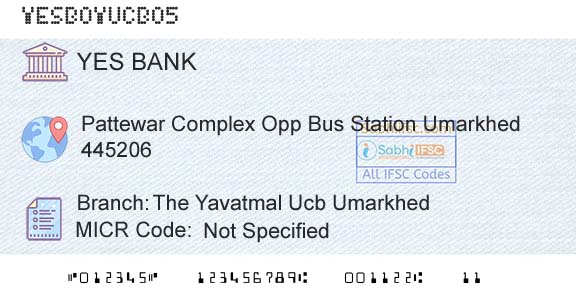 Yes Bank The Yavatmal Ucb UmarkhedBranch 