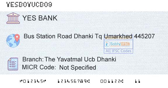 Yes Bank The Yavatmal Ucb DhankiBranch 
