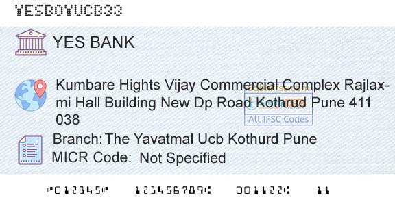 Yes Bank The Yavatmal Ucb Kothurd PuneBranch 