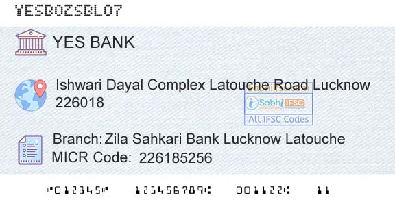 Yes Bank Zila Sahkari Bank Lucknow LatoucheBranch 