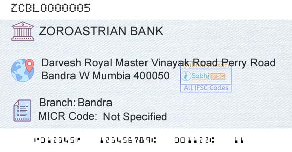 The Zoroastrian Cooperative Bank Limited BandraBranch 