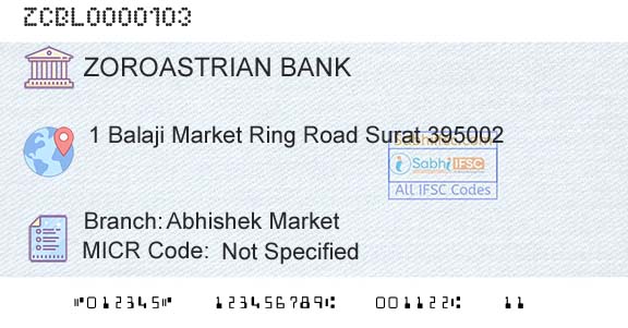 The Zoroastrian Cooperative Bank Limited Abhishek MarketBranch 
