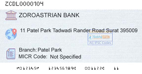 The Zoroastrian Cooperative Bank Limited Patel ParkBranch 