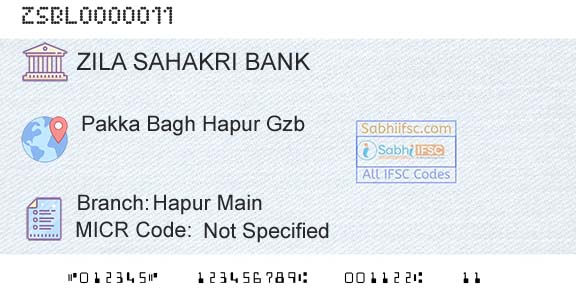 Zila Sahakri Bank Limited Ghaziabad Hapur MainBranch 
