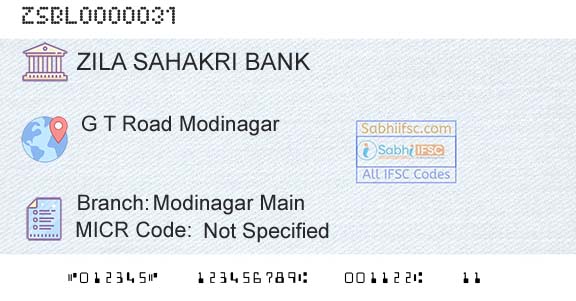 Zila Sahakri Bank Limited Ghaziabad Modinagar MainBranch 