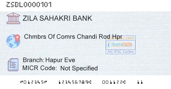 Zila Sahakri Bank Limited Ghaziabad Hapur EveBranch 