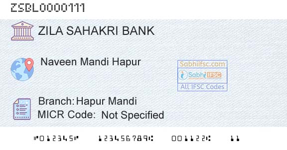 Zila Sahakri Bank Limited Ghaziabad Hapur MandiBranch 