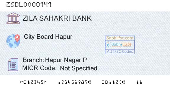 Zila Sahakri Bank Limited Ghaziabad Hapur Nagar PBranch 