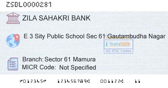 Zila Sahakri Bank Limited Ghaziabad Sector 61 MamuraBranch 